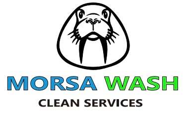 A logo for Morsa Wash Clean Services featuring a seal.