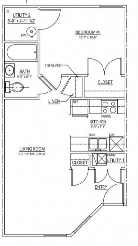 Floor Plan  1 Bedroom