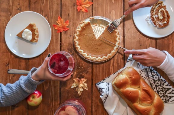 Thanksgiving feast  at The Verandas, Canoga Park, California