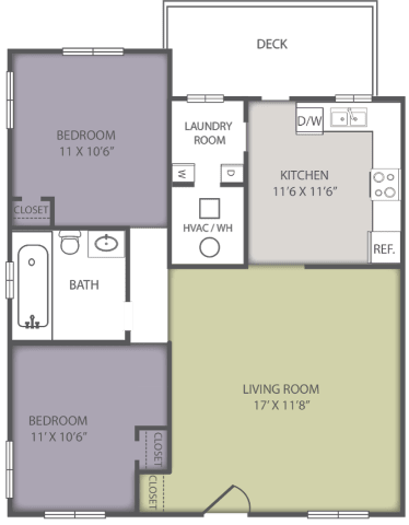 Floor Plan  Tryon Village TWO bedroom apartment floor plan 1