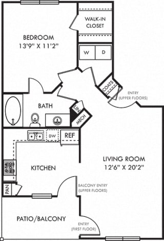 Asheville. 1 bedroom apartment. Large kitchen. 1 full bathroom. Walk-in closet. Patio/balcony.