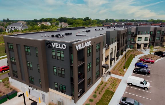 Aerial view at Velo Village Apartments, Wisconsin, 53132