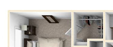 1-Bed/1-Bath, Aster Floor Plan at The Harbours Apartments, Clinton Twp, 48038