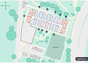 Thumbnail 15 of 15 - A map shows the layout of Hayfield Court with surrounding areas and a compass for orientation.