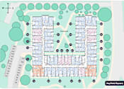 Thumbnail 10 of 15 - A map of a residential area with a courtyard and numbered plots.