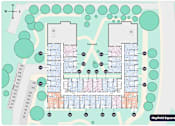 Thumbnail 8 of 15 - A map of a residential area with a grid of houses numbered from 96 to 118.