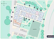 Thumbnail 7 of 15 - A map of Hayfield Court with a compass rose in the upper left corner.