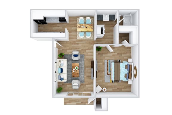 Floor Plan  Paloma Village One bedroom apartment layout