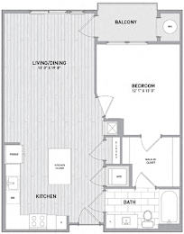 1 BED 1 BATH Floor Plan E at Indigo 301 Apartments, King of Prussia, PA, 19406