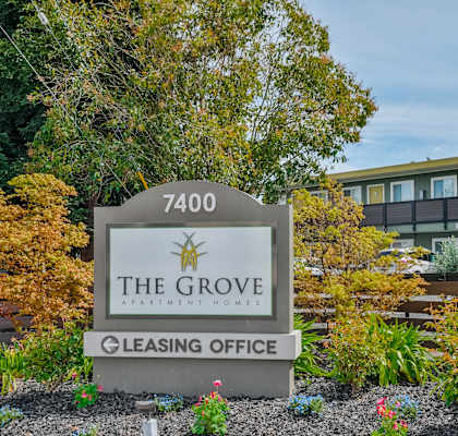 the grove at leaving office sign