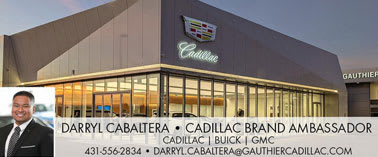 A Cadillac dealership with a man named Darryl Cabaltera as the brand ambassador.