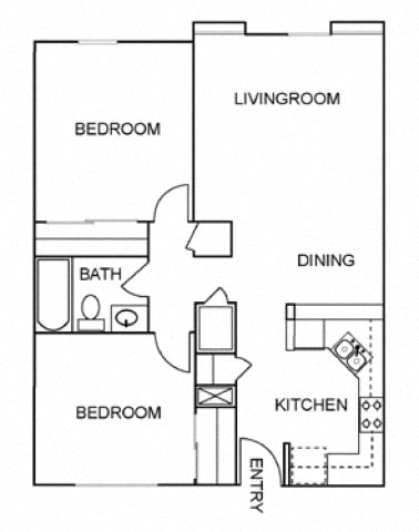 Floor Plan  Paseo del Oro 2 Bedroom Floor Plan