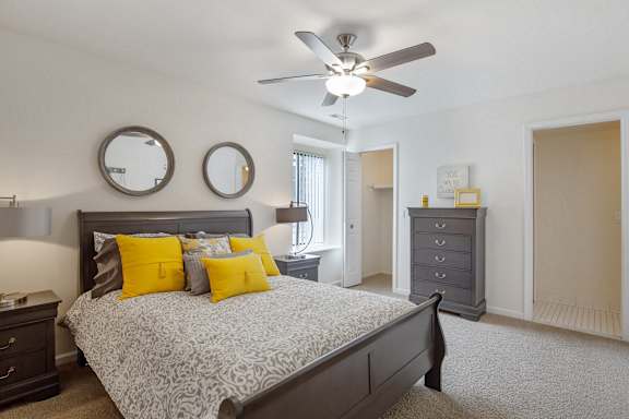Master bedroom adjoining bathroom