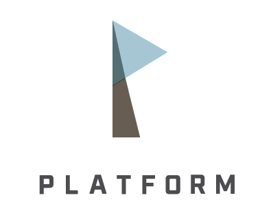 A logo with a triangle and the word platform below it.