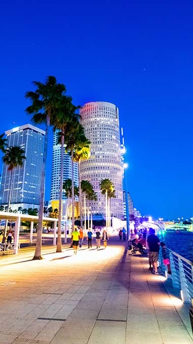 Lifestyle photo of Miami at night at Mariners Cove, Florida