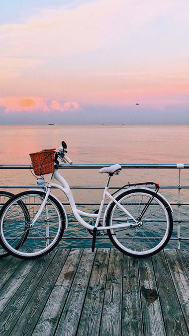 Bike on the pier at Hibiscus Pointe, Florida , 33147