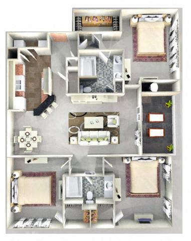 1385 Square-Foot COTILLION Floor Plan at Crestmont at Thornblade, Greenville, 29615