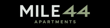 A black background with white text that reads "MILE 44 APARTMENTS".