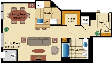 spacious studio apartment floor plan in bethesda md