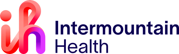 A logo with the text "Intermountain Health" in purple and red.