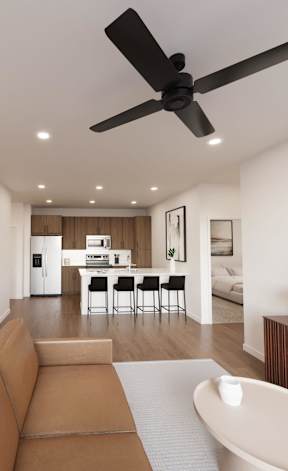 A leasing office is surrounded by flags that say at Wrenley Luxury Apartment Homes, Newnan, 30265