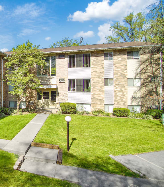 our apartments have a spacious courtyard with grass