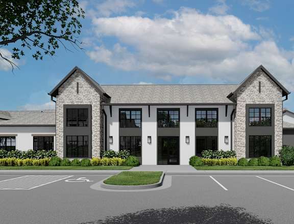 A large, modern building at The Levi Luxury Apartments, McDonough, GA
