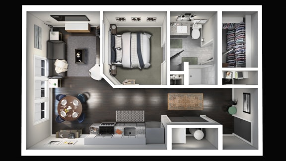 Floor Plan  1 Bedroom at The Beeker, Ohio, 43201