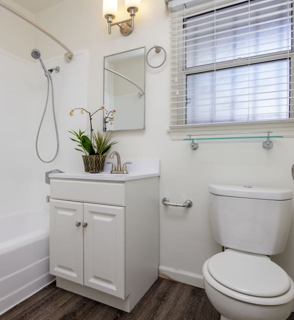 a bathroom with a toilet and a sink and a bath tub