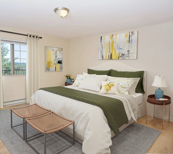 Bedroom at King West One Apartments in Billings, Montana