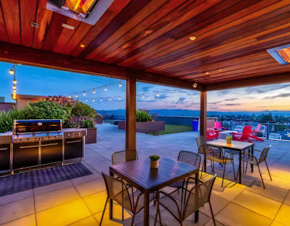 Ballard Lofts Outdoors Open Air Party Patio with BBQs and Seating Areas