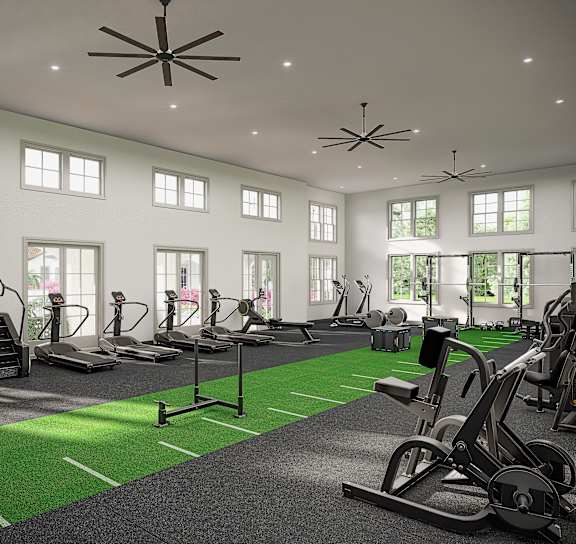 a rendering of a house with a swimming pool at The Hadley Luxury Apartments, North Port, FL