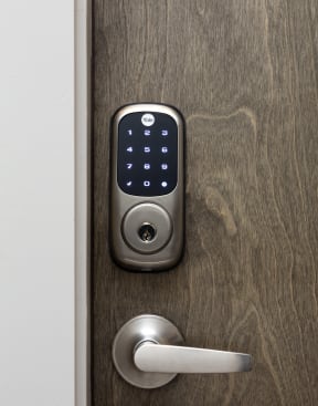 an image of a door handle with a remote control on it