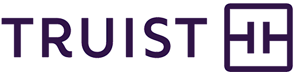 The image shows the word "TRUST" in large purple letters, with a smaller "H" in a purple square to the right.