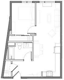  Floor Plan 1 Bedroom 1 Bath Plan D