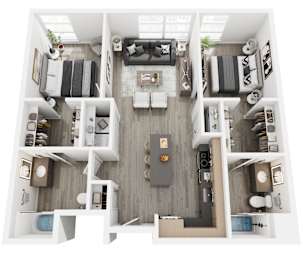 2 Bedroom Floorplan at Brickside Heights, Utah