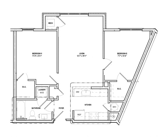Riverwoods at Tollgate II - 2 Bedroom Floor Plan 2C