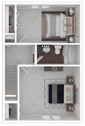 Floor Plan 2 Bedroom Townhome