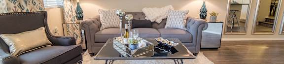 Living Room with Plank Wood Flooring | Apartments For Rent In Scottsdale AZ | The Catherine Townhomes