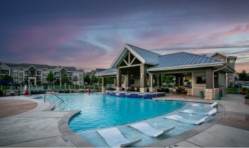 take a dip in the resort style pool at villas at houston levee west apartments