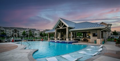 take a dip in the resort style pool at villas at houston levee west apartments