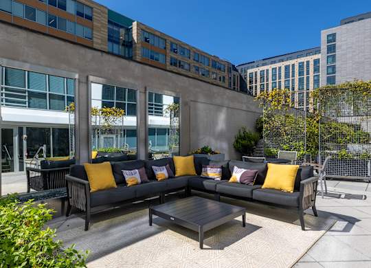 Patio area at Leo at Waterfront Station in the Southwest Waterfront, SW, Washington, DC 20024