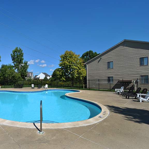 Outdoor swimming pool at Garfield Commons in Clinton Township, MI