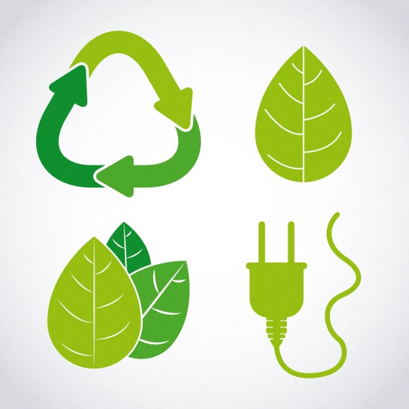 Eco friendly and green living icons