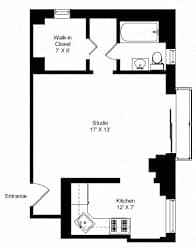 Buena Terrace Studio Floor Plan