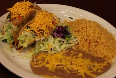 a plate of tacos and rice at Chandler Heights, Chandler, AZ