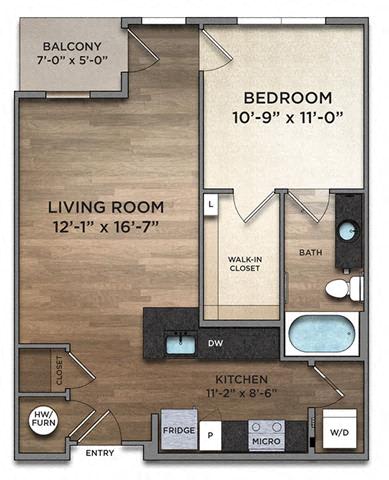 Floor Plan  A40_2_FloorPlan at The Nicholas, Columbus, Ohio