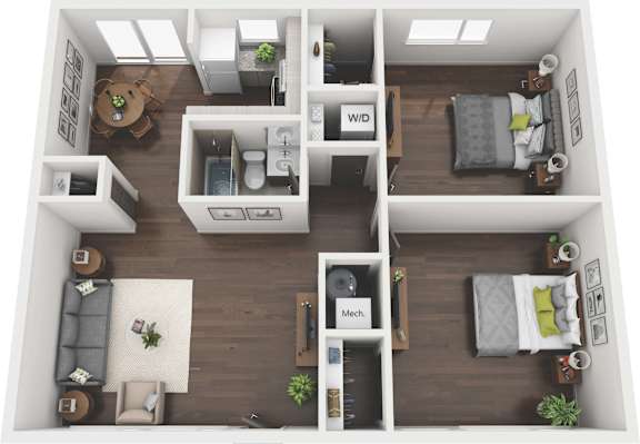 Floor Plan  2x1 Flat B (Stack)
