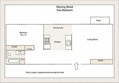 Floor Plan  one bedroom floor plan l Warring Apartments for rent in Berkeley CA