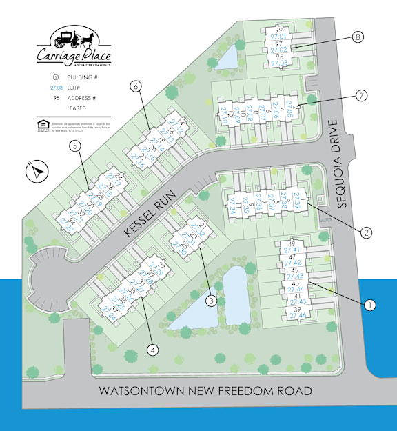 A map of a property with a building and a lake.